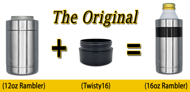 Buy Twisty16 - The Original, Colster Extension for 12 oz Yeti, RTIC and  Ozark Trail Colsters to accomodate All 16oz Twisty Top Resealable Cans:  Coors Light, Miler Light & Blue Moon! Online